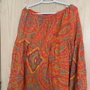 Ralph Lauren colorful summer skirt size S, elastic waist like new